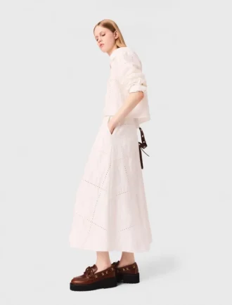 Falda midi bordada