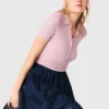Falda midi de denim bordada