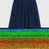 Falda midi de denim bordada