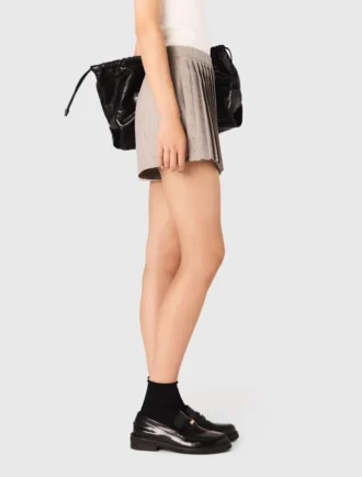 Falda-pantalón plisada con pedrería