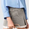 Falda plisada con detalles de popelín