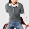 Jersey con cuello de cuentas desmontable Jersey con cuello de cuentas desmontable