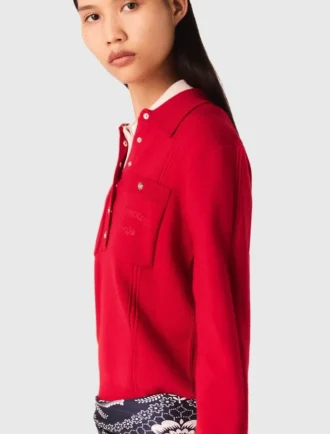 Jersey con cuello polo y bordado