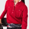 Jersey con cuello polo y bordado Jersey con cuello polo y bordado