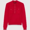 Jersey con cuello polo y bordado Jersey con cuello polo y bordado