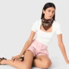 Jersey de cuello cuadrado con cuello acanalado Jersey de cuello cuadrado con cuello acanalado