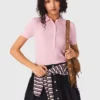 Jersey de cuello polo acanalado Jersey de cuello polo acanalado
