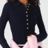 Jersey de cuello polo acanalado Jersey de cuello polo acanalado