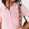Jersey de cuello polo acanalado Jersey de cuello polo acanalado