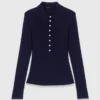 Jersey de cuello polo acanalado Jersey de cuello polo acanalado