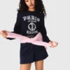Jersey de cuello redondo con eslogan Jersey de cuello redondo con eslogan