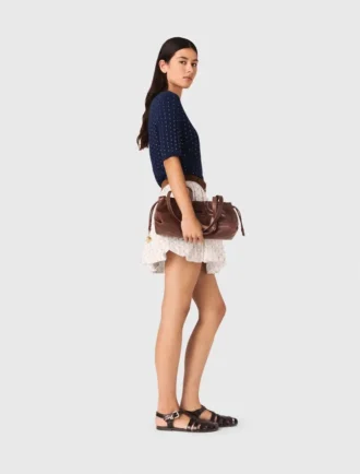 Jersey de cuello redondo con pedrería