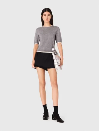 Jersey de manga corta con pedrería