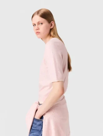 Jersey de manga corta con pedrería
