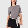 Jersey de manga corta con pedrería