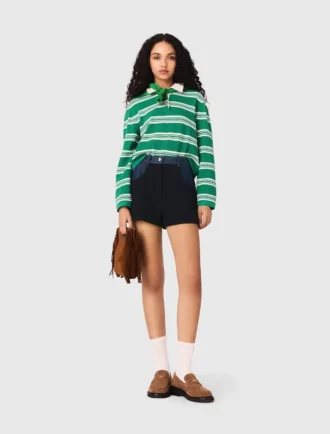 Jersey polo corto a rayas