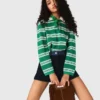 Jersey polo corto a rayas
