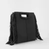M Bag de piel lisa con flecos M Bag de piel lisa con flecos