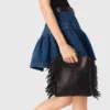 M Bag de piel lisa con flecos M Bag de piel lisa con flecos