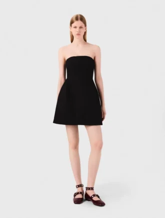 Mini vestido de lino sin tirantes