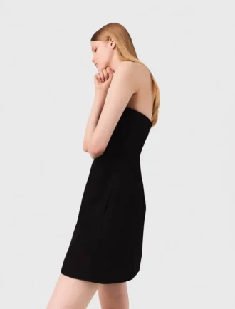 Mini vestido de lino sin tirantes