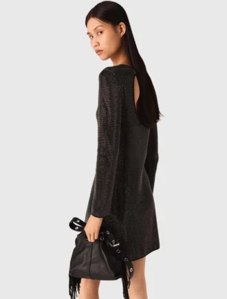 Mini vestido de punto con pedrería