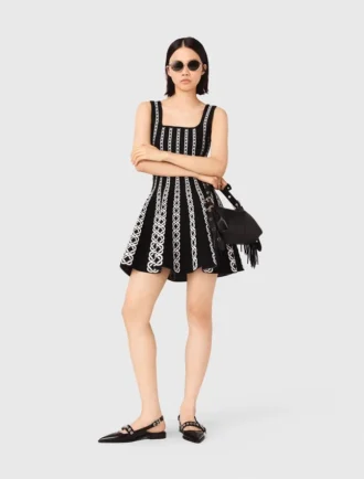 Mini vestido de punto jacquard