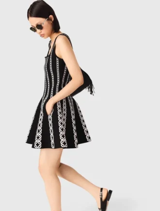Mini vestido de punto jacquard