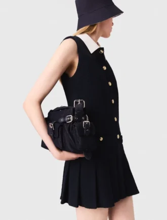 Mini vestido de tweed con cuello desmontable