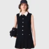 Mini vestido de tweed con cuello desmontable Mini vestido de tweed con cuello desmontable