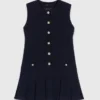 Mini vestido de tweed con cuello desmontable Mini vestido de tweed con cuello desmontable