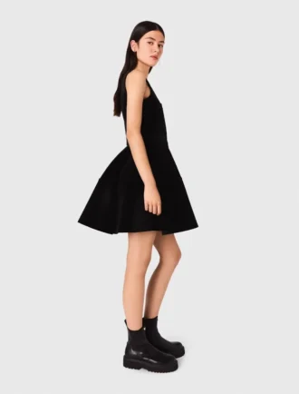 Mini vestido skater de terciopelo
