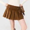 Minifalda de pana plisada
