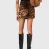 Minifalda de piel sintética con estampado de leopardo