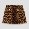 Minifalda de piel sintética con estampado de leopardo