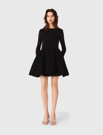 Minivestido acampanado de terciopelo