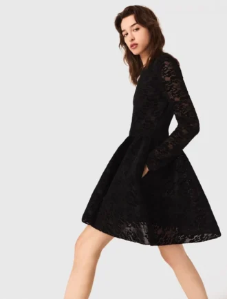 Minivestido acampanado de terciopelo