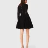 Minivestido acampanado de terciopelo