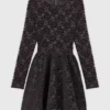 Minivestido acampanado de terciopelo