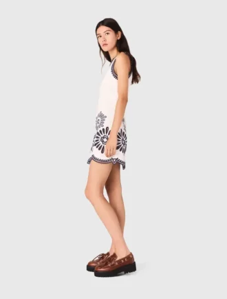 Minivestido con detalles de croché