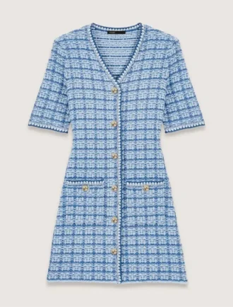 Minivestido de punto con efecto tweed