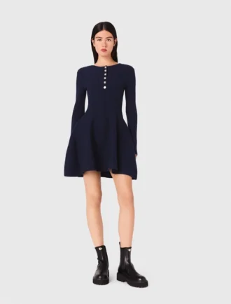 Minivestido de punto con falda acampanada