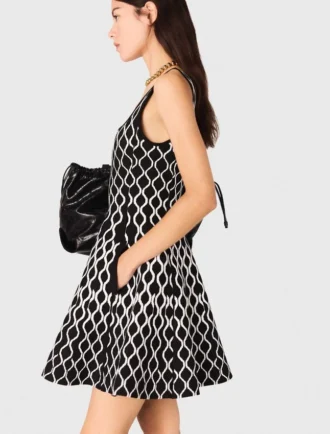 Minivestido de punto estampado