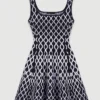 Minivestido de punto estampado
