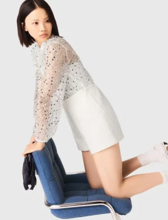 Mono de tweed con lentejuelas