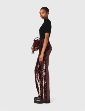 Pantalones bordados con lentejuelas