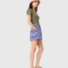 Pantalones cortos de algodón a rayas bordadas
