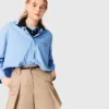 Pantalones cortos de algodón plisados