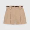 Pantalones cortos de algodón plisados