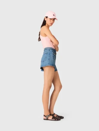 Pantalones cortos de denim trenzado